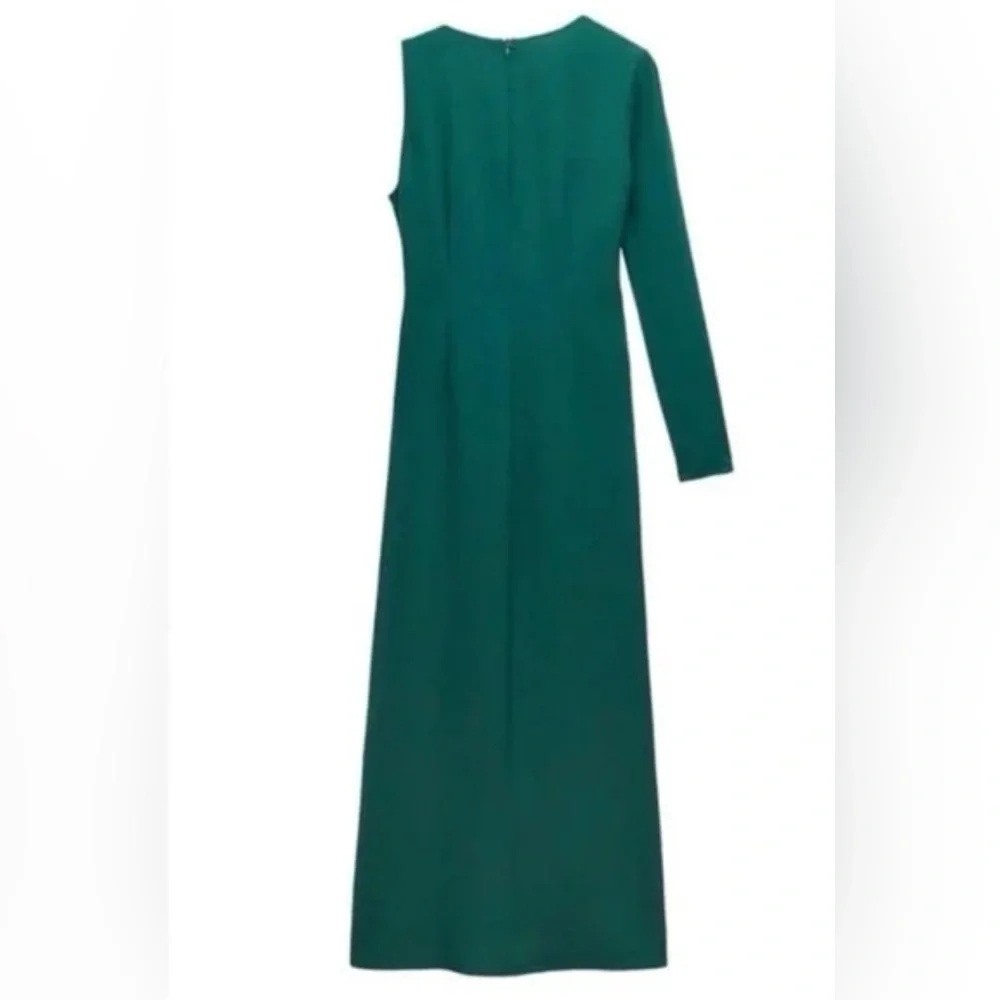 Zara METAL PIECE ASYMMETRIC DRESS. Green/Blue. Size XS. New with Tags.